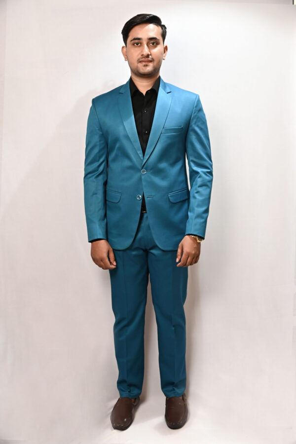 Teal Blue Two Piece Suit - Image 2