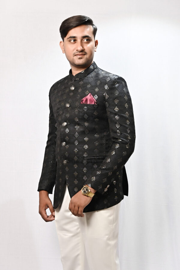 Majestic Ebony Jodhpuri Blazer - Image 2