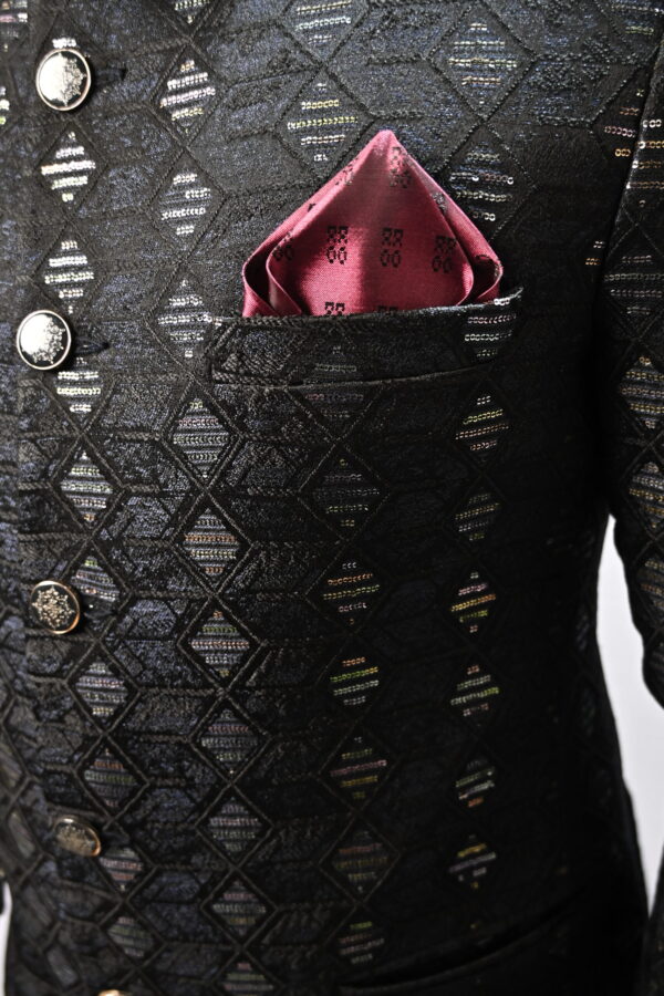 Majestic Ebony Jodhpuri Blazer - Image 3