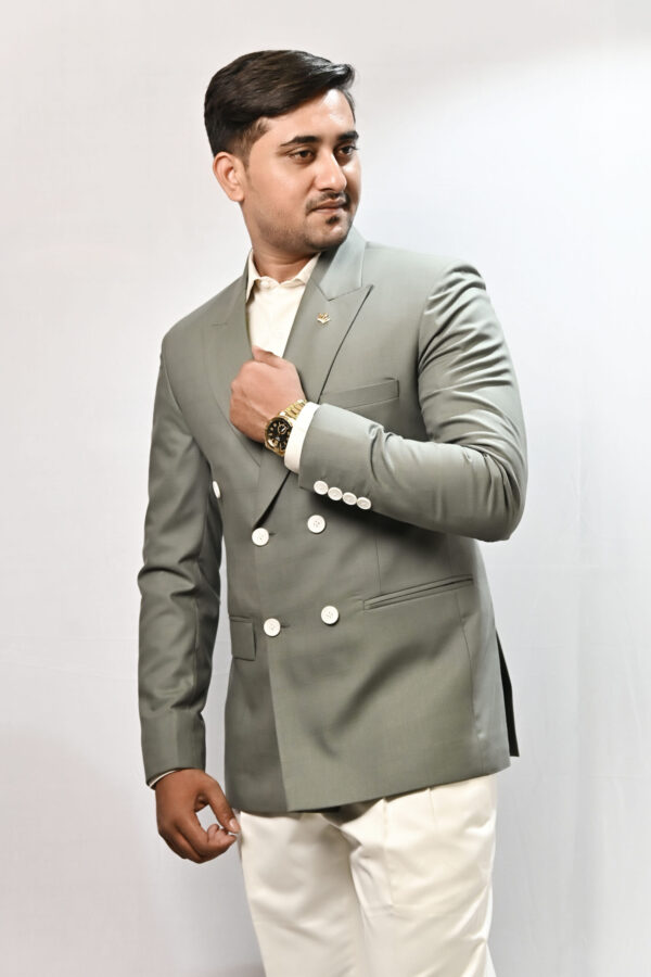 Sage Crest Double-Breasted Blazer - Image 3