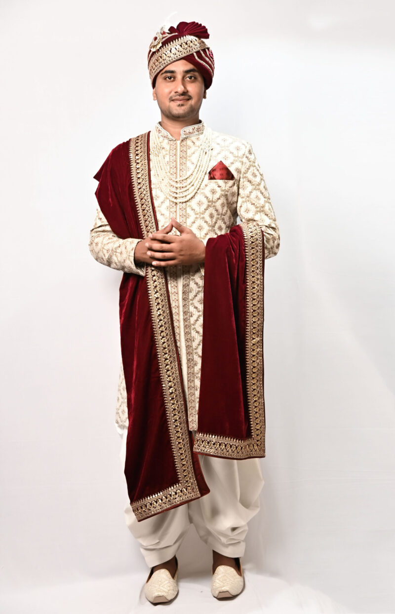 Royal Maroon Heritage Sherwani Set