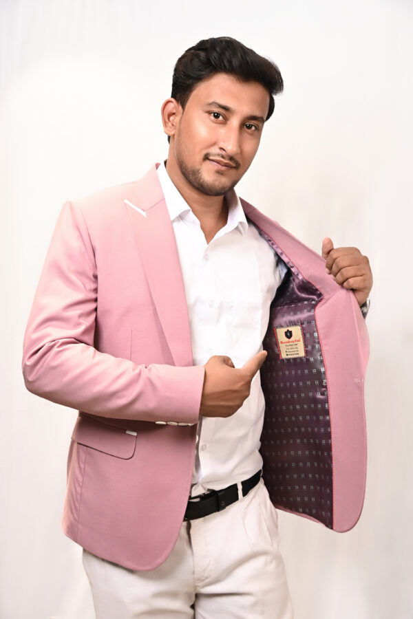 Men’s Premium Light Pink Blazer - Image 2