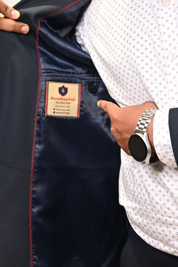Men’s Premium Dark Navy Blue Blazer - Image 4