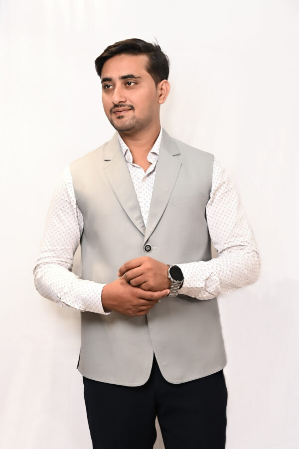 Grey Nehru Jacket for Men