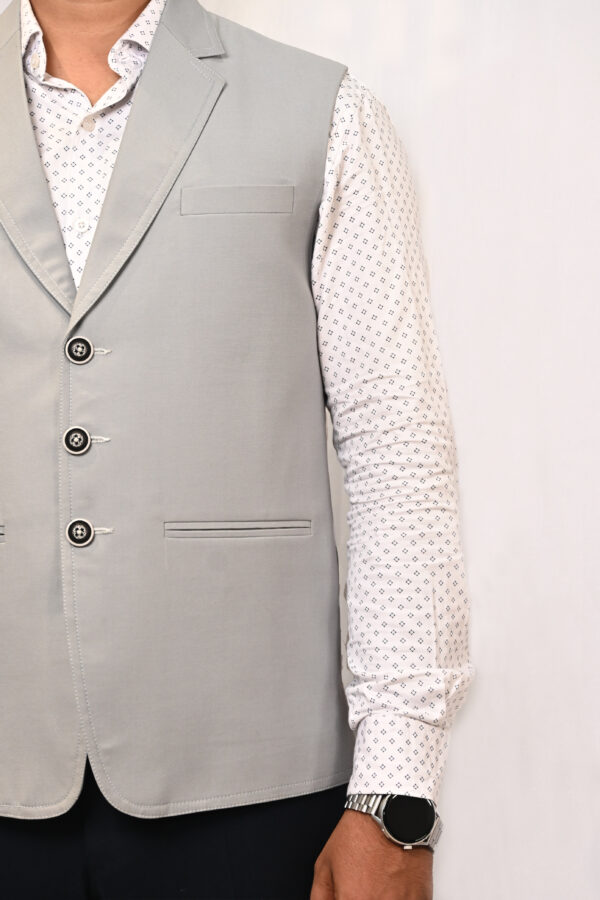 Grey Nehru Jacket for Men - Image 2