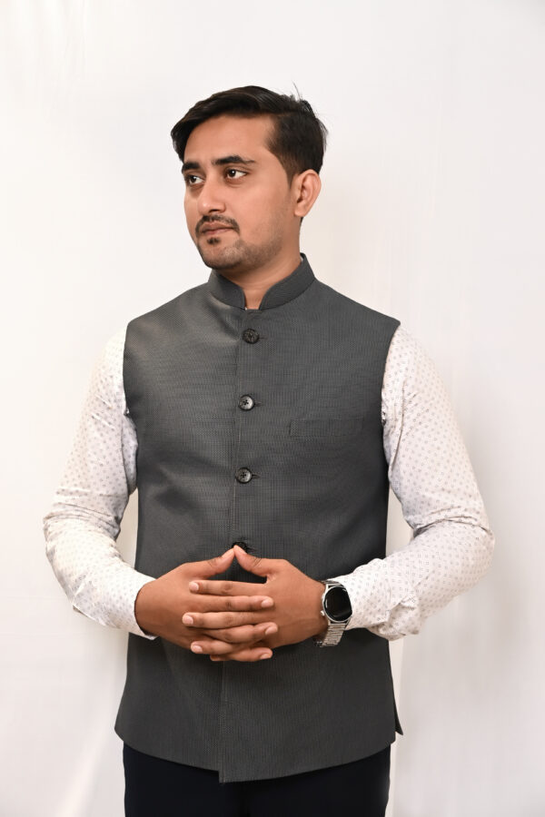 Grey Nehru Jacket for Men
