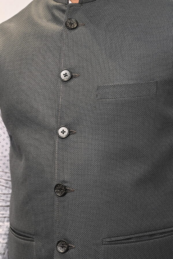 Grey Nehru Jacket for Men - Image 3