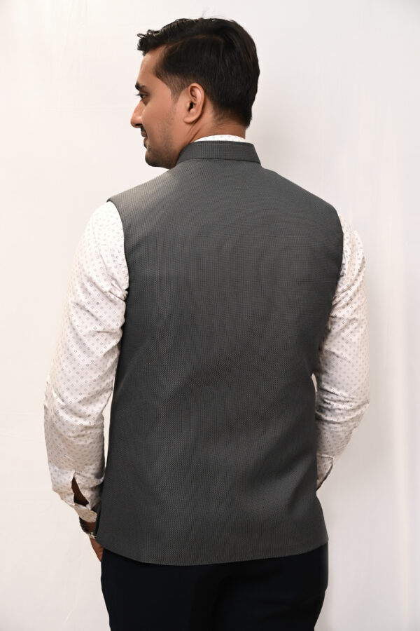 Grey Nehru Jacket for Men - Image 5