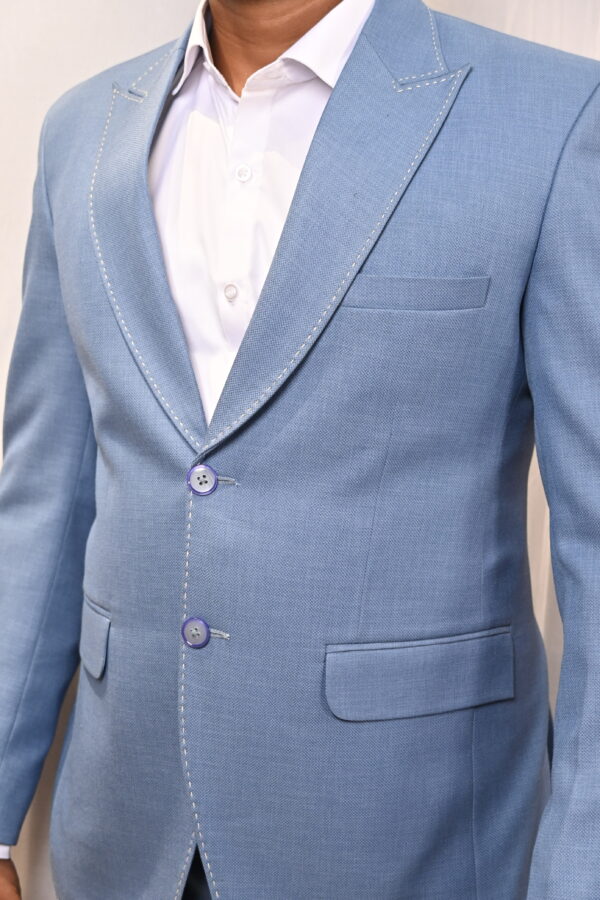 Men’s Sky Blue 2 Piece Formal Suit - Image 3