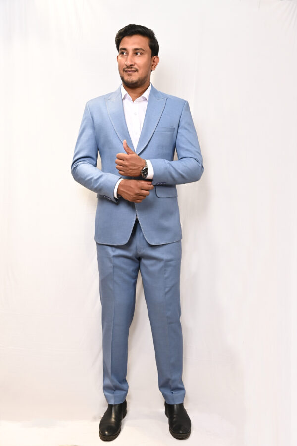 Men’s Sky Blue 2 Piece Formal Suit - Image 2