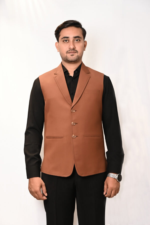 Brown Nehru Jacket for Men - Image 2