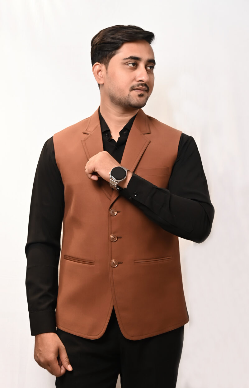 Brown Nehru Jacket for Men