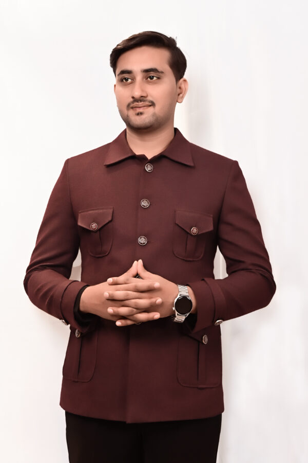 Men’s Maroon Utility Style Blazer