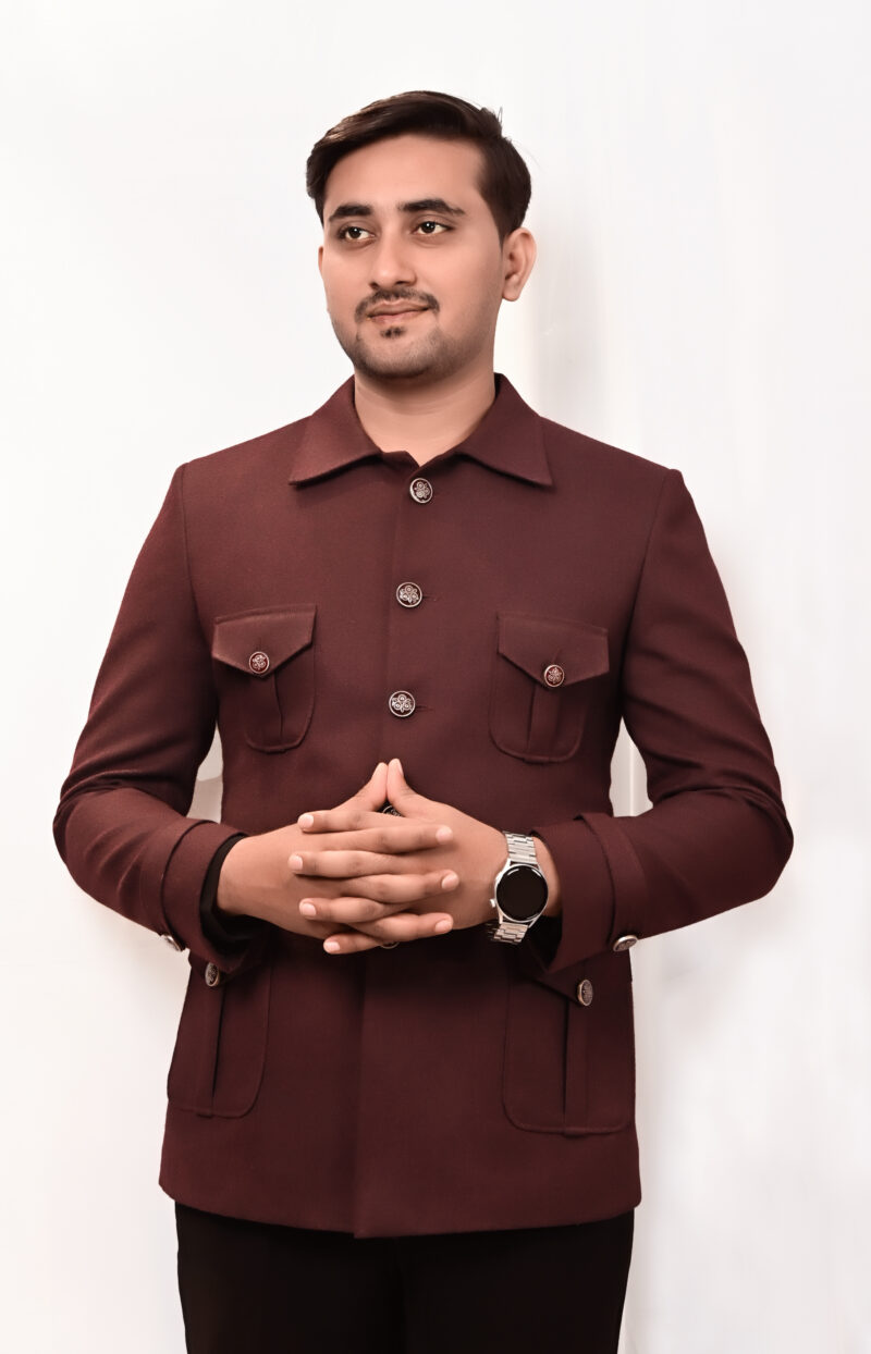 Men’s Maroon Utility Style Blazer