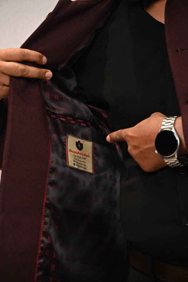 Men’s Maroon Utility Style Blazer - Image 6